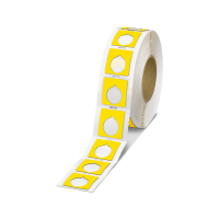 EMLP 30 (45X10)R YE Plastic label with drill hole