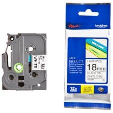 Genuine Brother TZe-241 Labelling Tape Cassette – Black on White, 18mm wide