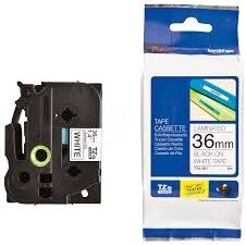 Genuine Brother TZe-261 Labelling Tape Cassette – Black on White, 36mm wide