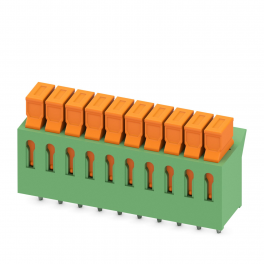 IDC 0,3/ 2-3,81 LC:BU/YE PCB gnybtų blokas