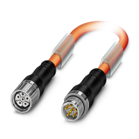 K-5E-M23 M9/2,0-C03/M23 F8 Connector in molded plastic on both sides
