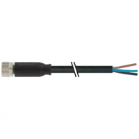 M8 female 0° A-cod. with cable PVC 3x0.25, 5m