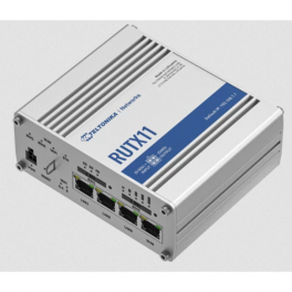 RUTX11 belaidis maršrutizatorius (router) 2x SIM, 4G (LTE) Cat6 300Mbps/3G iki 42 Mbps, VPN/WAN/LAN, 1x WAN (1Gbit), 3x LAN (1Gbit), GPS, Wi-Fi, Bluetooth