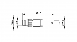 SAC-3P-M 8MS/1,1-PUR/CI-1L-V Sensor/actuator cable