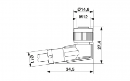 SAC-4P-15,0-PVC/M12FR VA Sensor/actuator cable