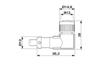 SAC-4P-M12FR/ 0,5-PVC/M 8FS BK Sensor/actuator cable