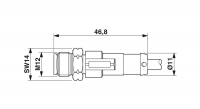 SAC-5P-M12MS/ 2,0-520/M12FS VA Sensor/actuator cable