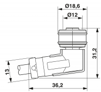 SAC-5P-P12FR/0,5-923/P12FR SH Sensor/actuator cable