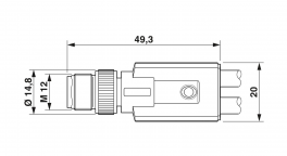 SAC-5P-Y/2X1,5-PUR/A-1L-Z 12 Sensor/actuator cable