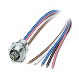 SACC-E-M12FSL4FEM16XL/0,2GR/-1,5X Device connector front mounting