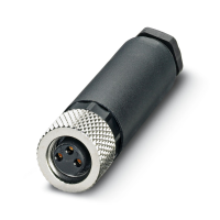 SACC-M 8FS-3CON-M-SW jungtis (lizdas) tiesi, metalo sriegis, 3pin/48VAC/60VDC/4A, M8/A-koduotė, kabeliui Ø3,5..5