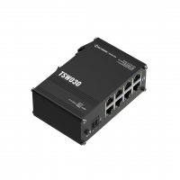 TSW030 pramoninis nekonfigūruojamas šakotuvas (switch), 8x LAN 10/100 Mbps, be PSU, nugarėlė DIN bėgeliui, PROFINET enabled