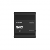 TSW101 pramoninis nekonfigūruojamas šakotuvas (switch), 5 x LAN 10/100 Mbps, tarp jų 4x POE+ 802.3af, 802.3at