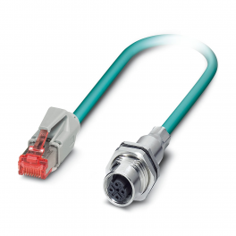 VS-M12FSBP-IP20-93E-LI/0,3 Device connector rear mounting